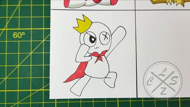 DIBUJO Anime chibi RAINBOW FRIENDS de ROBLOX vs FINGER ? Paranoid meme Rainbow friend Roblox смотреть онлайн