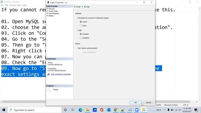 How to reset your Microsoft SQL Server Management Studio's password. смотреть онлайн