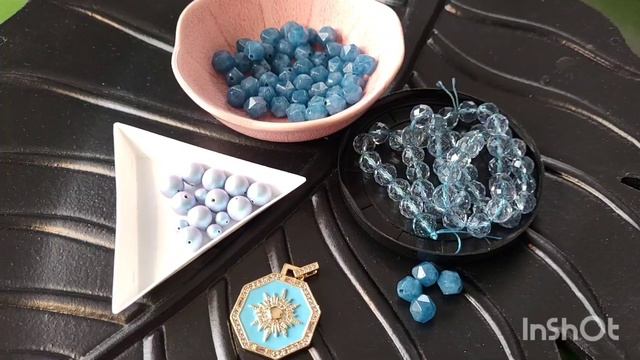 🌼Presentacion🌼Комплект топазы/аквамарин/жемчугСвар.🌼 