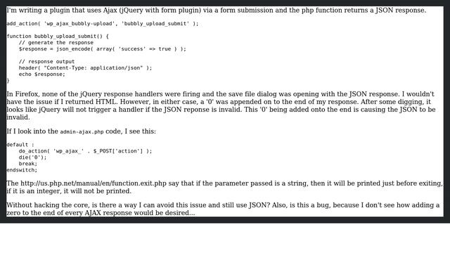 Wordpress: Admin-ajax.php appending a status code to ajax response смотреть онлайн