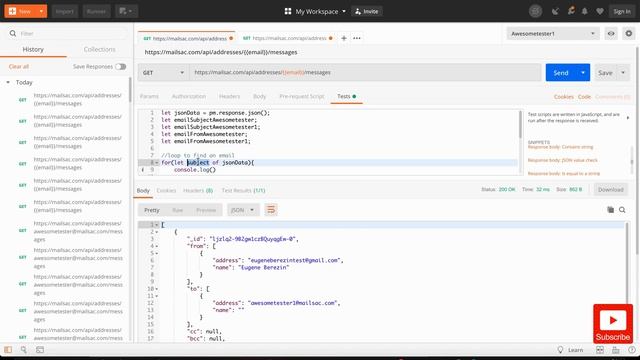 Postman environments and parameterized tests. Live coding. смотреть онлайн