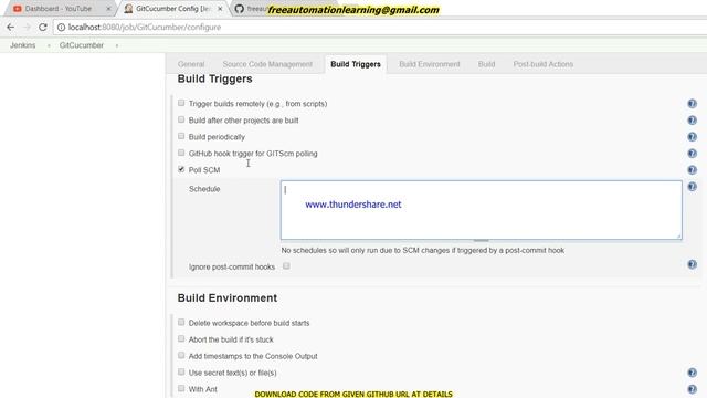 Jenkins : Run a job automatically after pushing the code into GIT : Tutorial 14 смотреть онлайн