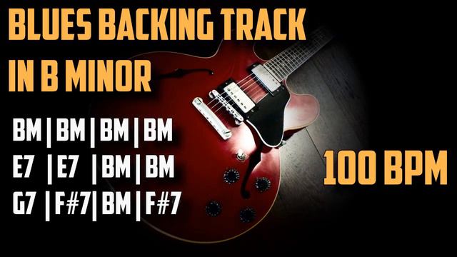 Soulful Relaxing Blues Backing Track in B Minor (100 BPM) смотреть онлайн