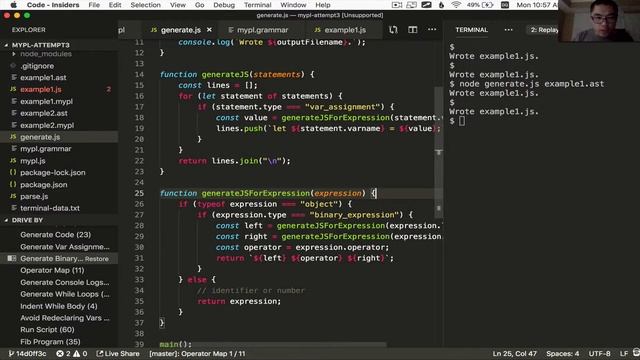 Building MyPL Part 3 - Generator смотреть онлайн
