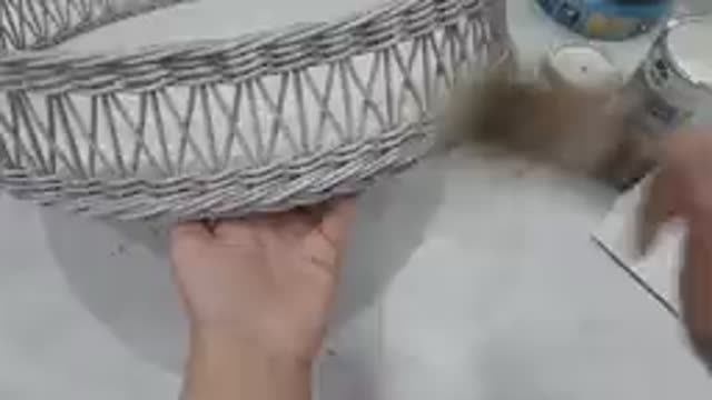 Часть 2. Чайный столик из табурета _ плетение из бумажной лозы смотреть онлайн