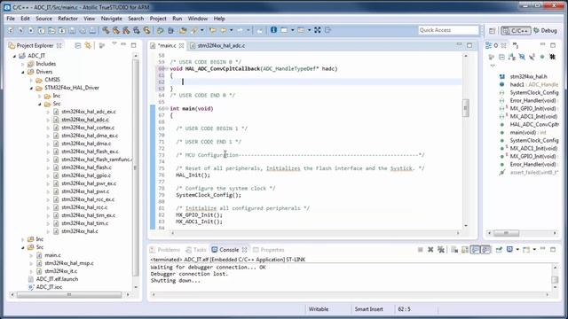 STM32CubeMX basics: 13.1 STM32Cube HAL labs ADC - Lab ADC IT смотреть онлайн