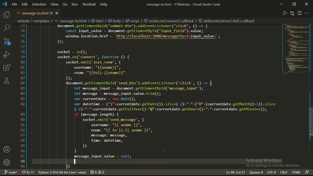#5 SocketIO implementation in Social Media App|#socketio #python #flask #flasksocketio #socialmedi смотреть онлайн