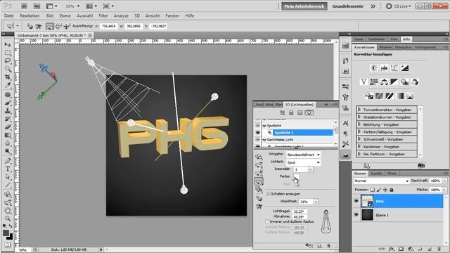 Adobe Photoshop CS5 Extended Tutorial - 3D Text (Teil 2) смотреть онлайн