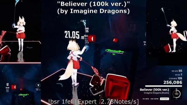 [Beat Saber]"Believer (100k ver.)"(by Imagine Dragons) [Expert] / UPDATE 1.24.1 смотреть онлайн
