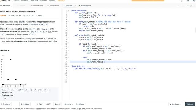 Min Cost to Connect All Points | Kruskal’s Algorithm + Union Find (Python) смотреть онлайн