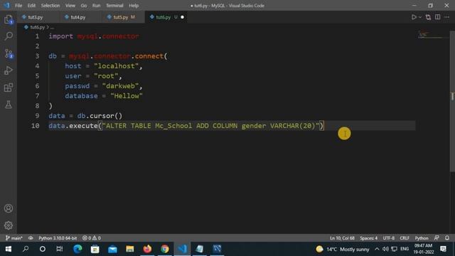 How to Add, Rename and Delete column from table in MySQL using python | Tutorial 6 in hindi смотреть онлайн