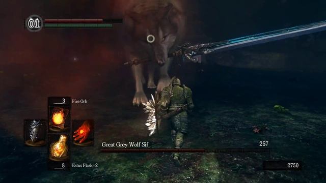 Dark Souls: Great Grey Wolf Sif Boss Fight (4K 60fps)