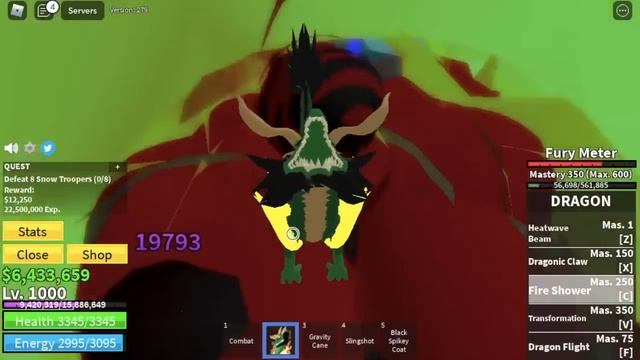 Beating Blox Fruits using DRAGON Fruit Roblox смотреть онлайн