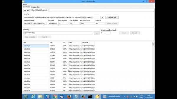 InviDownloader 1.0.0.2 - Example Download TS segmented
