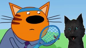 ТРИ КОТА ИГРАЕМ В ТЕННИС С ГОВОРЯЩИМ СУПЕР КОТОМ ( ИГРА для ДЕТЕЙ ) Три Кота Развивающие игры