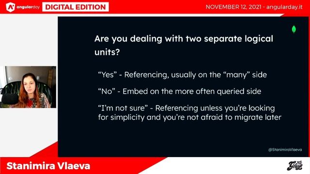 NoSQL Data Modeling for Front-end Developers | Stanimira Vlaeva | angularday 2021 смотреть онлайн