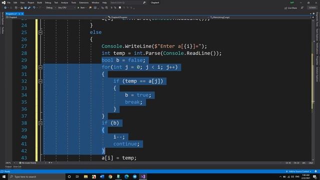 C# Array Enter No duplicate Values смотреть онлайн