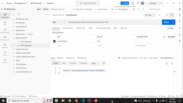 Part#9 Membuat Validasi Authorization Pada Middleware - Belajar NestJS Bahasa Indonesia смотреть онлайн
