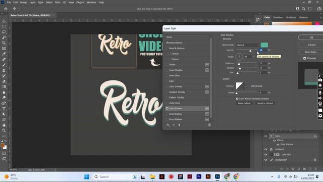 Photoshop Retro Text Effect Tutorial │Quick Photoshop Tutorial смотреть онлайн