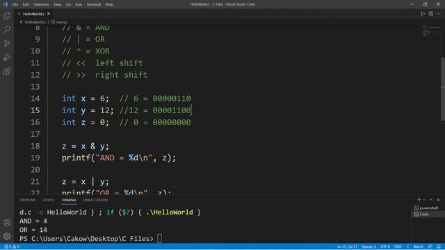 C bitwise operators ? смотреть онлайн