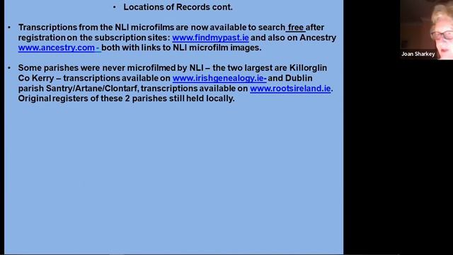 ‘Researching your Roman Catholic ancestors’ by professional genealogist Joan Sharkey, 27/01/2022 смотреть онлайн