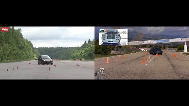 Moose test Porsche Cayenne 2018 vs LADA Kalina NFR (лосиный тест) смотреть онлайн