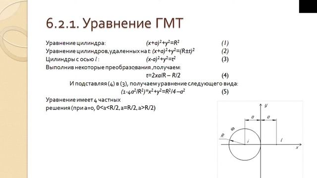 Давыдкин М.А. "Геометрические места точек, равноудаленных от прямой и цилиндрической поверхности" смотреть онлайн