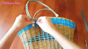 Ручка к сумке (корзине) из газет - плетение и крепление!