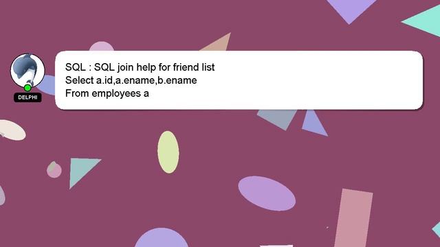 SQL : SQL join help for friend list смотреть онлайн