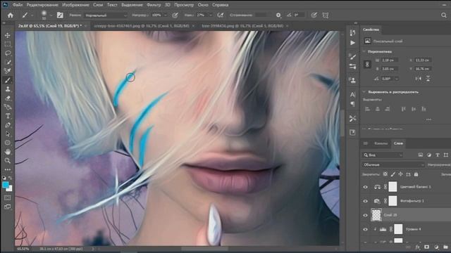 Speed Art художественная обработка Photoshop,луна и лесная магия смотреть онлайн