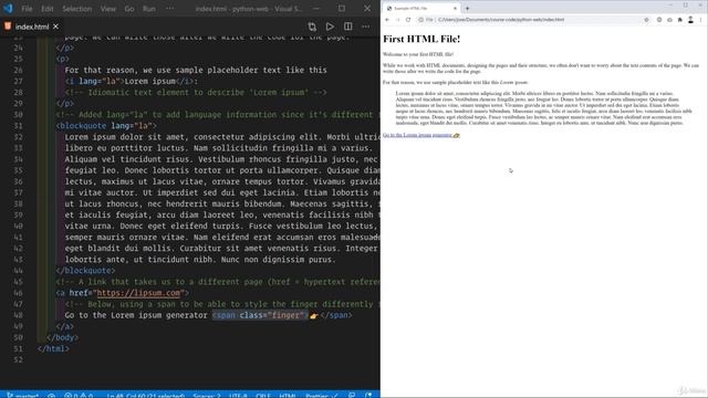 04 - Page structure with HTML - 003 A full example HTML and CSS смотреть онлайн