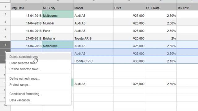 How to delete multiple rows in Google sheets смотреть онлайн