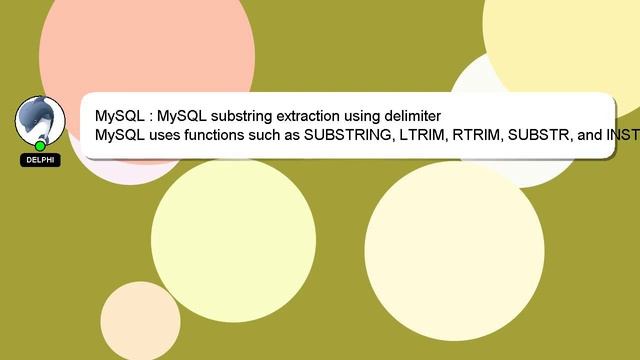 MySQL : MySQL substring extraction using delimiter смотреть онлайн
