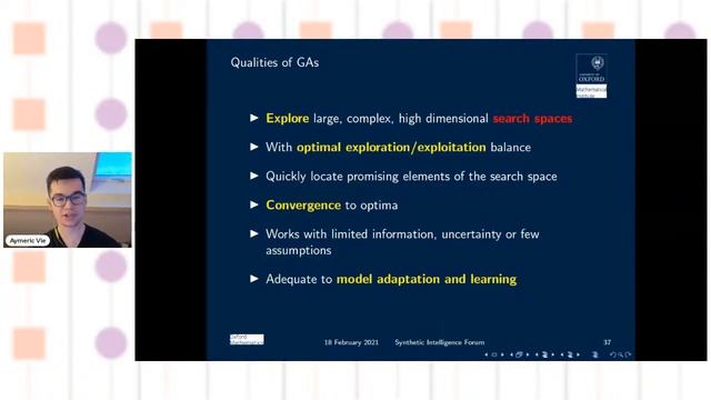 Genetic Algorithms: Optimization, Adaptation, and Learning (Aymeric Vié, Oxford) смотреть онлайн