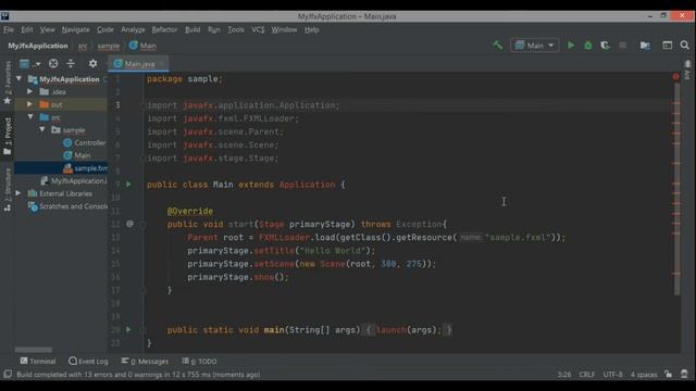 JavaFX setup on Intellij IDEA platform and first application. смотреть онлайн