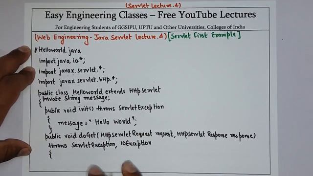 L41: Java Servlet First Program with Web.xml Configuration File | Web Technology Lectures in Hindi смотреть онлайн