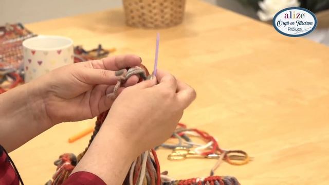 ( DETAYLI ) Alize Superlana Maxi Multicolor Ile Dokuma Tekniği - Matting Technique