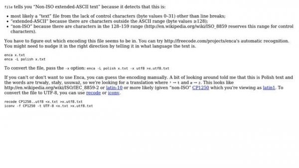 How to change encoding from Non-ISO extended-ASCII text, with CRLF line terminators to UTF-8?