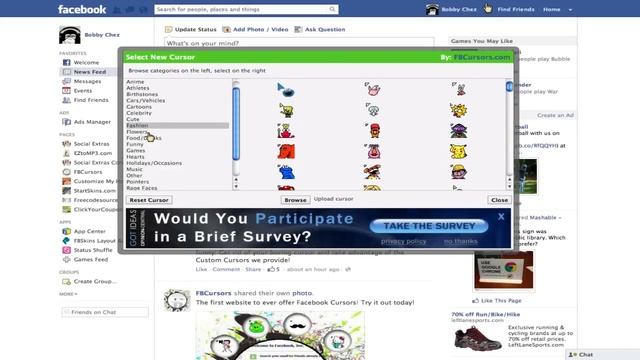Get a Custom Facebook Cursor! смотреть онлайн