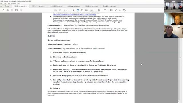 Highway Committee Meeting - 10/22/20 смотреть онлайн