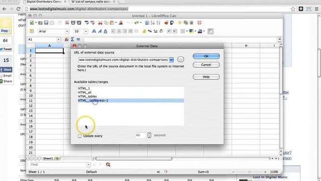 How to extract tabular data from a web page into LibreOffice using "Link to External Data" смотреть онлайн