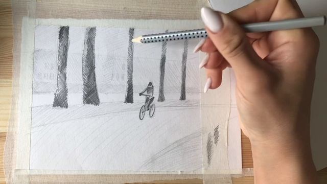 ??♀️Как рисовать пейзаж карандашом ??Рисуем скетч? смотреть онлайн