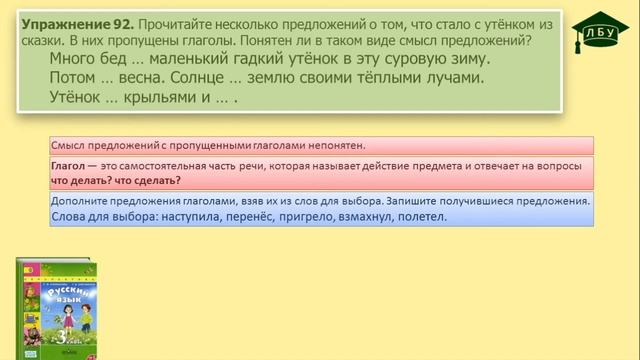 Упражнение 92. Русский язык, 3 класс, 2 часть, страница 53 смотреть онлайн