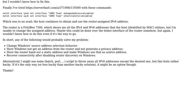 Static IPv6 address in Windows unused for outgoing connections смотреть онлайн