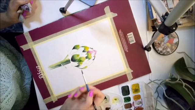 Watercolor Lesson - Juicy Watercolor Artichoke  Brendmira