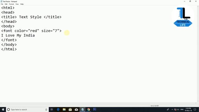 HOW TO RESIZE TEXT, TEXT COLOR & TEXT STYLE IN HTML BY TECHNICAL LIFE. смотреть онлайн