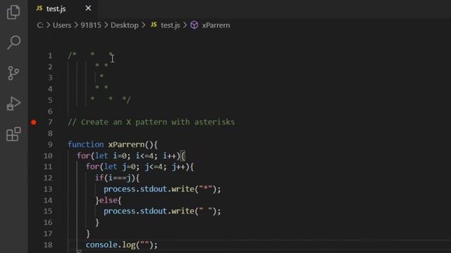 JavaScript: Create ?Cross || X? pattern with asterisk смотреть онлайн