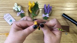 Цветы крючком. Мини букетики. Букетики на 8 марта.