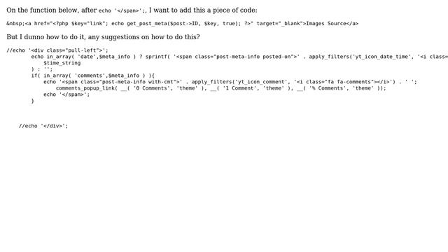 Wordpress: How to add a piece of code in function? смотреть онлайн