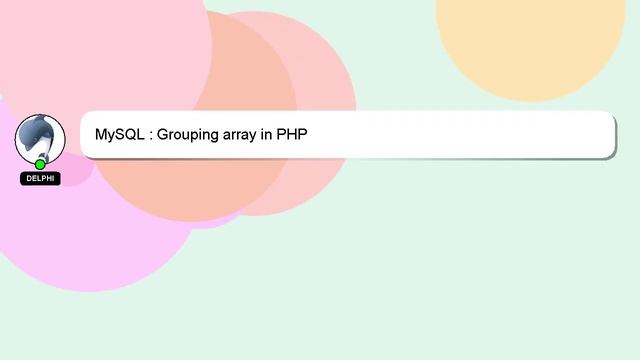 MySQL : Grouping array in PHP смотреть онлайн